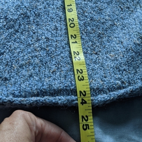 CHARTER Club Blue Wool Blend Boucle Rolled Edge Sweater L - Picture 10 of 11